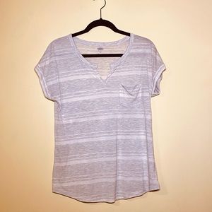 Boyfriend Tee Gray and White Stripes